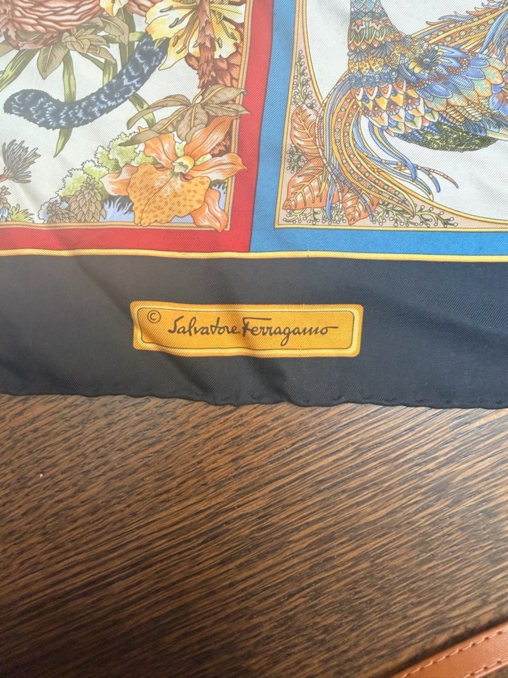 Vintage SALVATORE FERRAGAMO Authentic Scarf Silk Wild Animal Print 16 Panels - Picture 14 of 16